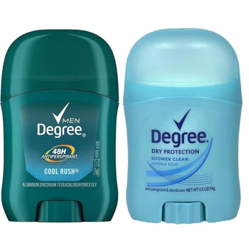 Degree Antiperspirant Deodorant Variety Pack, Cool Rush & Shower Clean, 0.5 OZ (Pack of 24)