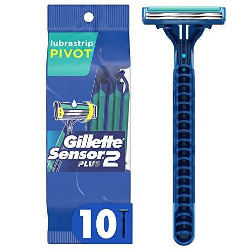 Gillette Sensor2 Plus Pivoting Head Menβs Disposable Razors, 10 Count (Pack of 3)
