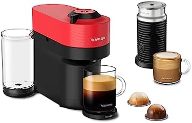 Nespresso Vertuo Pop+ Coffee and Espresso Maker by Breville with Milk Frother, Spicy Red