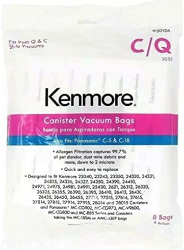 Kenmore 50104 8 Pack Style C/Q Canister Vacuum Bags