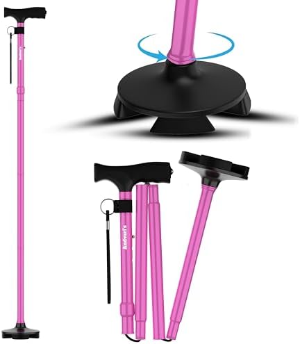 Andvari Walking Cane for Men All Terrain - Walking Canes for Men - Walking Stick - Quad Base Walking Sticks for Seniors
