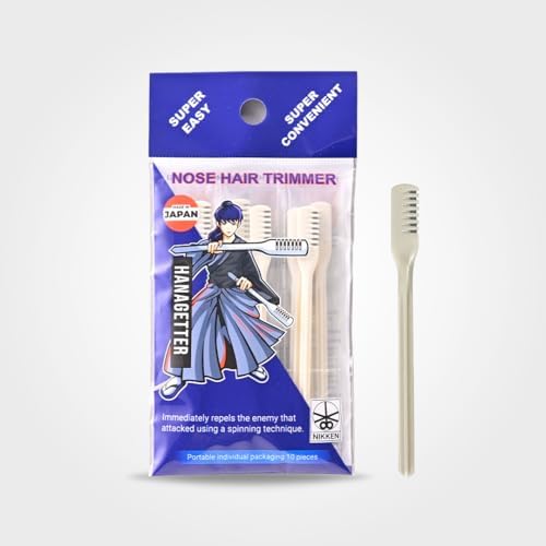 NIKKEN HANAGETTER Nose Hair Trimmer Made in Japan Super Easy & Convenient Portable Individual Packageing 10 Pieces