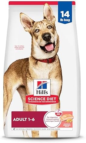 Hill's Science Diet Adult 1-6, Adult 1-6 Premium Nutrition, Dry Dog Food, Salmon & Brown Rice, 14 lb Bag