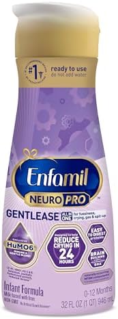 Enfamil NeuroPro Gentlease Ready to Feed Baby Formula, Ready to Use, Brain Building DHA, HuMO6 Immune Blend, Designed to Reduce Fussiness, Crying, Gas & Spit-up in 24 Hrs, Gentle Infant Ready to Use, Baby Milk
