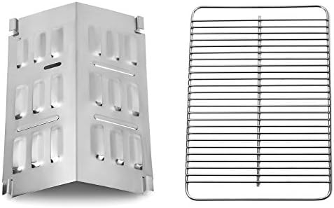 80631 Stainless Steel Cooking Grate and 9201 Stainless Steel Flavorizer Bar, Cooking Grate for Weber Gas and Charcoal Go-Anywhere Grill, Flavorizer Bar for Weber Gas Go-Anywhere Grill