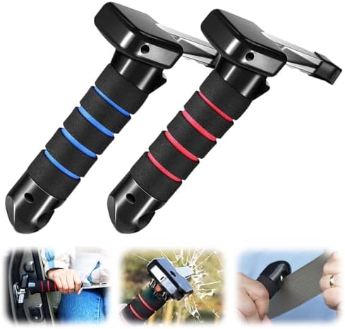 Car Handle Cane Car Door Handle for Elderly, Upgrade Multifunctional Cars Handles Assist Support, Handles Door Latch for Seniors and Handicapped (Blue red)
