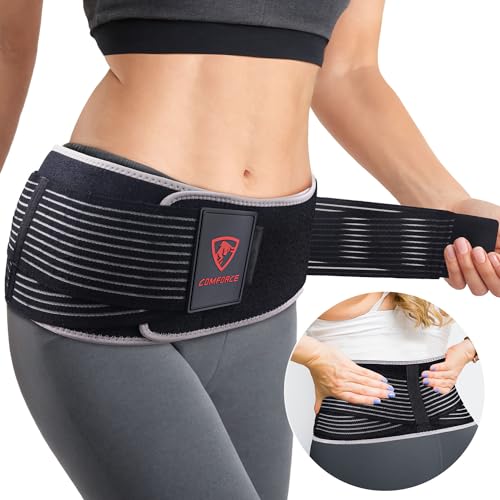 Sacroiliac Hip Belt, Dual Adjustable Compression with Ice Pack, Relief for Lower Back, Pelvic Stabilization, Postpartum Recovery & Lumbar Support - XL(fits waist circumference: 46-54 inches)