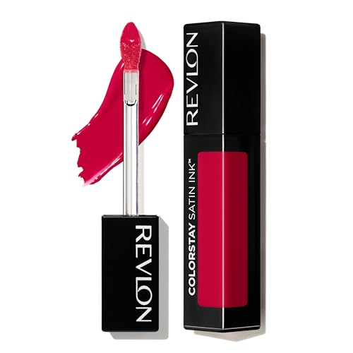 Revlon ColorStay Satin Ink Liquid Lipstick, Longwear Rich Lip Colors, Formulated with Black Currant Seed Oil, 020 On a Mission, 0.17 fl oz