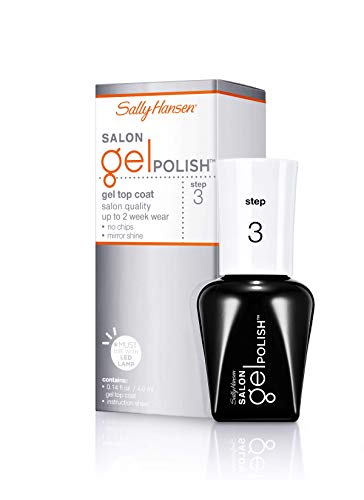 'Sally Hansen Salon Gel Polish™, Gel Top Coat, Chip Resistant, Shiny Finish, LED Lamp Required