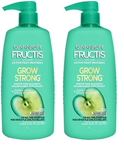 Garnier Fructis Grow Strong Shampoo, 33.8 Fl Oz, 1 Count (Packaging May Vary) (Pack of 2)