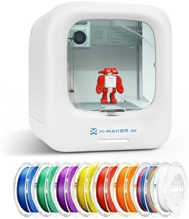 3D Printer for Kids, Beginner 3D Printer with 8 PLA Filament Set, Huge Toy Library & Modify, Wi-Fi & App Control, Create STEM Toys, High Precision, W/ 15+ Mini 3D Design Module, X-Maker Joy