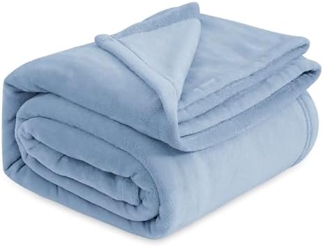 Bedsure Fleece King Size Blankets for Bed Light Blue - Soft Lightweight Plush Cozy Fuzzy Luxury Microfiber, 108x90 inches