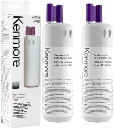 Kenmore Refrigerator Replacement 1, ,9930,9081 Water Filter, White, (2 PACKS)
