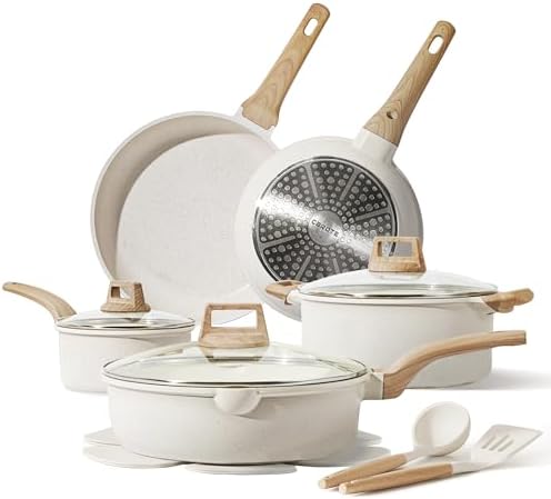 CAROTE 14 Pcs Pots and Pans Set Nonstick,Cookware Set Kitchen Cooking Set with Utensil and Pan Protectors