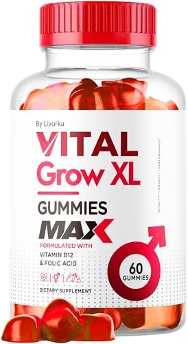 Vital Grow XL Male Gummies - Men's Performance Gummies 1050MG Vital GrowXL Blend, Vital Growth Gummy Advanced Formula, 60 Gummies for 1 Month