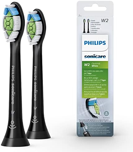 Philips Sonicare Original W2 Optimal White Standard Sonic Toothbrush Heads- 2 Pack in Black (Model HX6062/13)