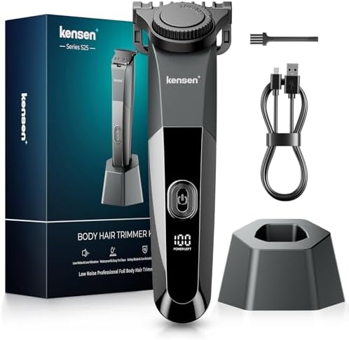 Body Hair Trimmer for Men,kensen Electric Groin & Pubic Hair Trimmer,Rechargeable Ball Shaver Groomer,Mens Body Groomer Kit for Privates,Waterproof, Cordless for Wet/Dry Use