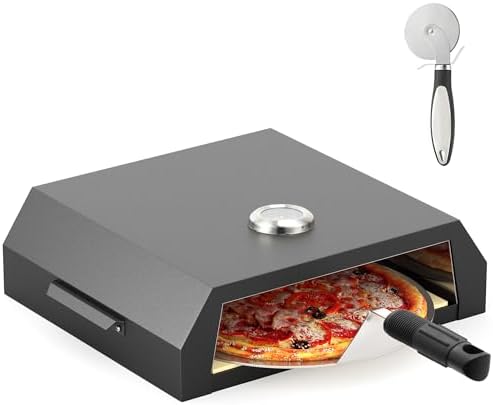 YITAHOME Pizza Oven for Grill, Grill Top Pizza Oven with Pizza Peel & Pizza Cutter, Portable Outdoor Pizza Maker with Thermometer for Charcoal Grill, Gas Grill, Propane Grill