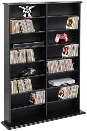 Prepac 2 Column Display Cabinet Media Storage, 38.75" Wide, Black