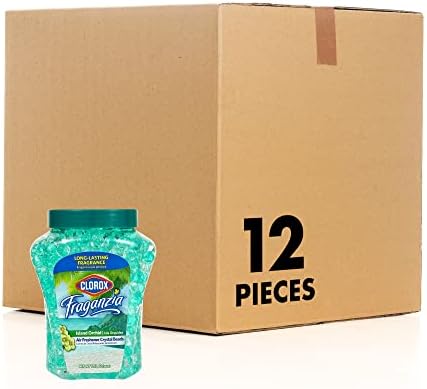 Clorox Fraganzia Crystal Beads Air Freshener LongLasting Air Freshener Beads Gel Beads Air Freshener in Island Orchard Scent for Home, Bathroom, or Car, 12 Oz (Pack of 12)