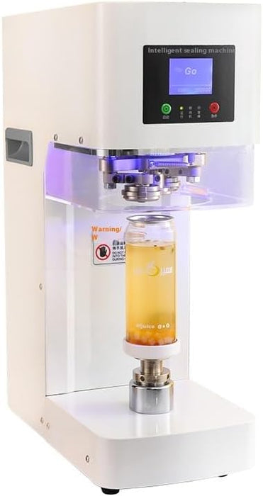 Commercial Soda Can Sealer - 2.4-6.7 inch Height Adjustable, Automatic Can Sealer for Aluminum and Plastic Cans - White