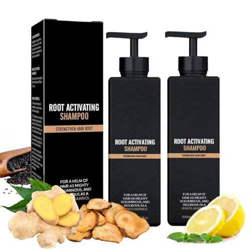 Root Activator Hair Loss Thickening Shampoo for Hair Regrowth, Unisex, Natural Formula for Men and Women (2 PCS)