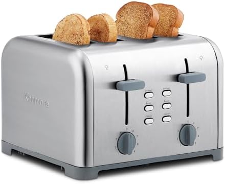 Kenmore 40605 4-Slice Toaster with Dual Controls in Stainless Steel