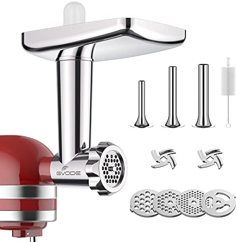 Stainless Steel Meat Grinder Attachment for KitchenAid Stand Mixer,Meat Grinder for KitchenAid Includes Sausage Stuffing Set and Meat Grinding Set Meat Grinder Accessories by Gvode