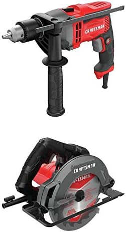 CRAFTSMAN Drill/Driver, 7-Amp, 1/2-Inch with 7-1/4-Inch Circular Saw, 13-Amp (CMED741 & CMES500)