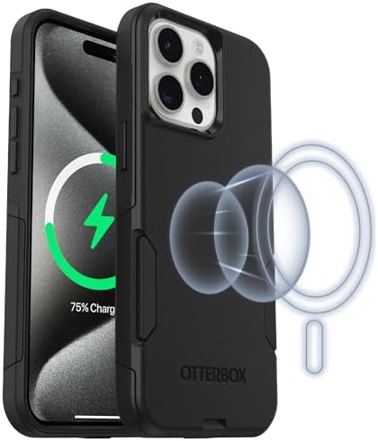 OtterBox iPhone 15 Pro MAX Commuter Series Case - MagSafe Edition - Black, Slim & Tough, Pocket-Friendly, with Port Protection