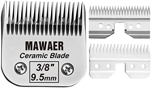 9.5mm Pet Clipper Replacement Blade for A5 Style Detachable Pet Clipper with Ceramic Blades + 440C Stainless Steel fit Most Andis, Oster, Wahl A5 Clippers (3/8 Inch-9.5mm)