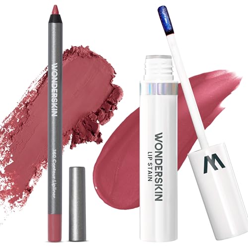 Wonderblading Lip Stain Peel Off Masque (Charming) with 360 Contour Lipliner (Rosewood)