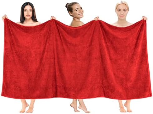 Cotton Paradise 100% Cotton 40x80 Oversized Bath Sheet, Extra Large Turkish Bath Towels for Bathroom, Red Bathsheet