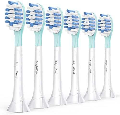 Replacement Heads for Philips Sonicare ProtectiveClean 4100 5100 6100 DiamondClean 9500 ExpertClean 7500 FlexCare HealthyWhite Electric Sonic Toothbrush C3 G3 W3 C2 G2 Brush, White, 6 Pack