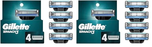 Gillette Mach3 Razor Refills for Men, 4 Razor Blade Refills (Pack of 2)