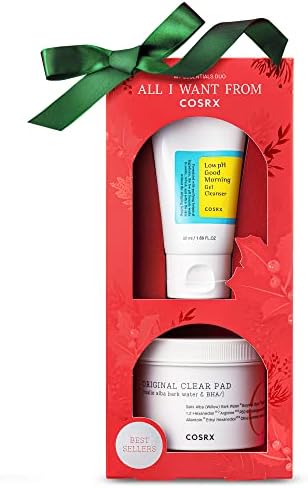 COSRX Holiday Gift for Glowing Skin, Low pH Acne Face Cleanser and BHA Toner Pad Duo for Acne-Prone, Oily Skin