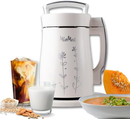 MioMat 8in1 Plant Based Milk Maker | Make 40oz of Natural Almond Milk, Soy Milk, Oat Milk, Coconut Milk, and more ... + soups, porridges, smoothies, purΓ©es... | Automatically, at the touch of a button