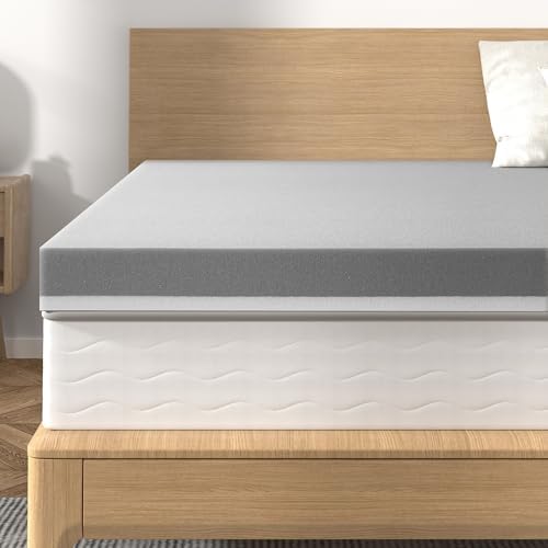 BedStory Extra Firm Mattress Topper Queen Size 3 Inch - Gel & Bamboo Charcoal Cooling Pad for Back Pain Relief - High Density Bed Topper, CertiPUR-US Certified