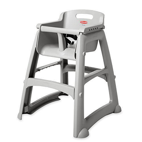 Rubbermaid Commercial Products Sturdy High-Chair for Child/Baby/Toddler, Unassembled, Platinum, Fits Under Table for Child/Baby/Toddler Seating