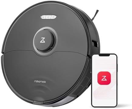 roborock S8 Robot Vacuum and Mop Cleaner, DuoRoller Brush, 6000Pa Suction, ReactiveAI 2.0 Obstacle Avoidance, Sonic Mopping, Auto Lifting Mop, Works with Alexa, Perfect for Pet Hair, Black
