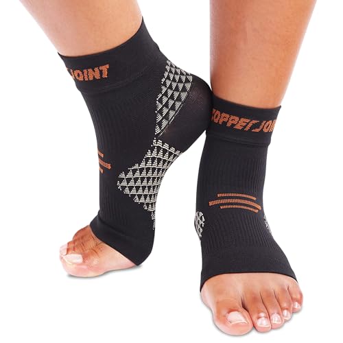 CopperJoint Foot Sleeve - Elastic Ankle Compression Socks for Women & Men, Foot Braces, Copper Ankle Brace Women Wrap, Copper Infused Compression Support for Running, Sports - Small