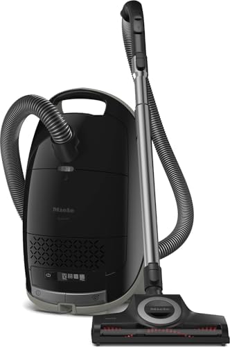 Miele New Guard M1 Cat & Dog Bagged Canister Vacuum for Pet Owners with Odor-Reducing Active AirClean Filter, TurboTeQ Floorhead, and AllTeQ Universal Floorhead, in Obsidian Black/Space Grey