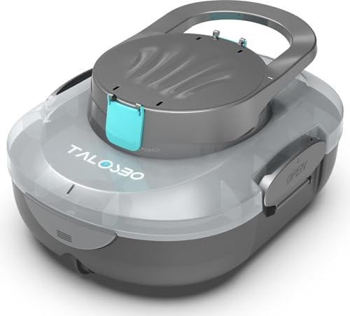 Pleco S1 Cordless Robotic Pool Cleaner, Lasts 80Min Small Pool Vacuum for Above-Ground Pools up to 645 Sq.ft, Lightweight, Auto-Parking,Gray
