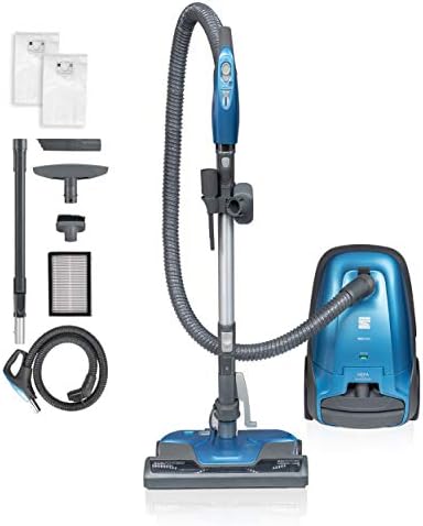 Kenmore BC3005 Pet Friendly Lightweight Bagged Canister Vacuum Cleaner with Extended Telescoping Wand, HEPA, 2 Motors, Retractable Cord, and 4 Cleaning Tools, Blue