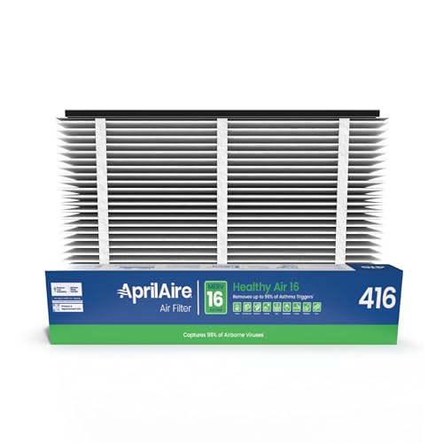 AprilAire 416 Replacement Filter for AprilAire Whole House Air Purifiers - MERV 16, Allergy, Asthma, & Virus, 16x25x4 Air Filter (Pack of 2)