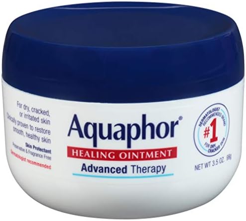 Aquaphor Healing Ointment - Skin Protectant for Dry Cracked Skin - Hands, Heels, Elbows - 3.5 oz Jar