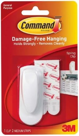 Command Spring Clip 1 Clip And 2 Adhesive (6 Pack)