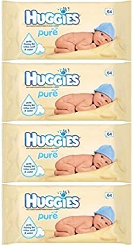 Huggies Pure Baby Wipes 56 Count (Pack of 4) 224 Wipes Total