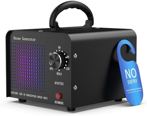 0zone Generator 30000mg - O3 Air Purifier for Home & Car, Ozone Machine Odor Removal for Smoke & Pet (Black)