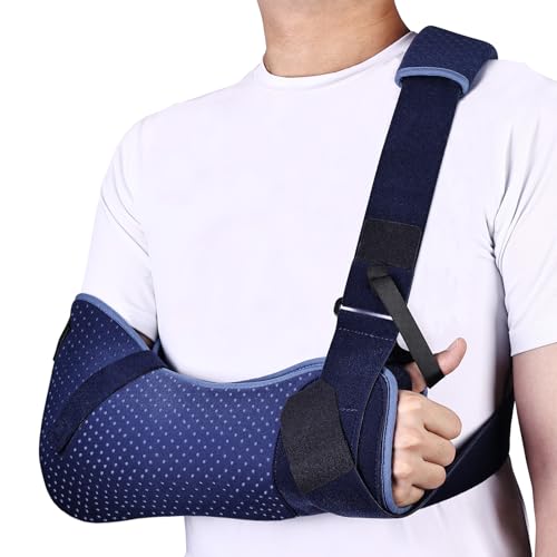 Arm Sling for Shoulder Injury with Waist Strap - Immobilizer Brace Support for Sleeping, Rotator Cuff Surgery (Comfort Version, Right, Large, 40-51 inch)